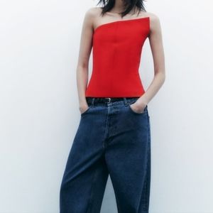 NWT Zara Asymmetric Bustier Corset Top